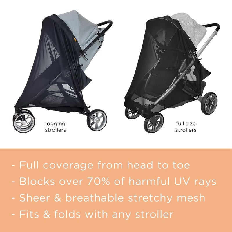 liuliuby Baby Stroller Sun Shade Cover | Stroller Shade Extender for Sun | Canopy Extender with Full Coverage | Universal Baby Sunshade Accessories for Summer | Bug Net Protection Cover Attachment for Outdoor - Image 3
